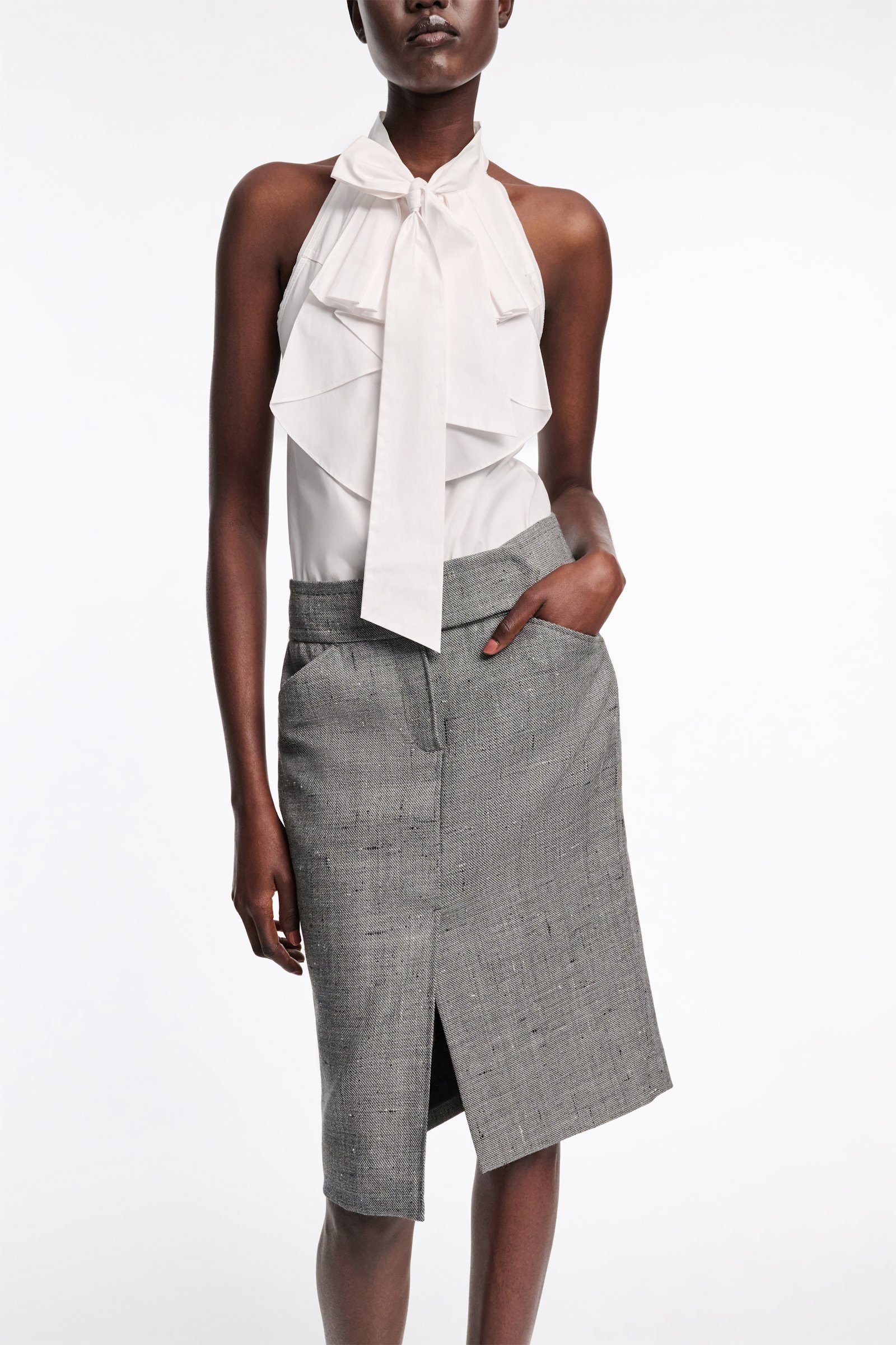 Dorothee Schumacher Pencil skirt in virgin wool pepper & salt