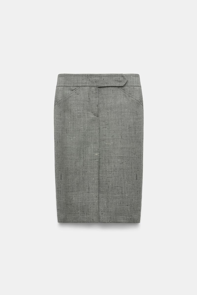 Dorothee Schumacher Pencil Skirt In Virgin Wool In Gray