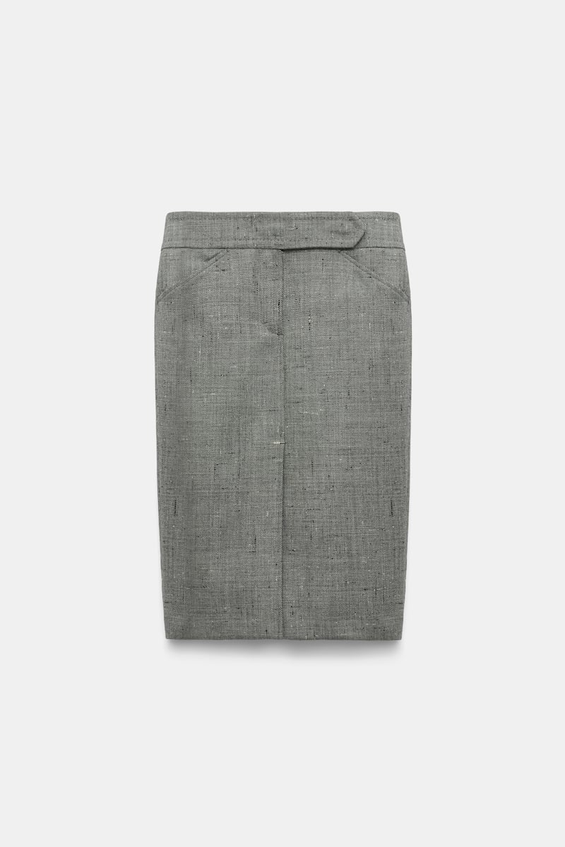 Dorothee Schumacher Pencil Skirt In Virgin Wool In Gray