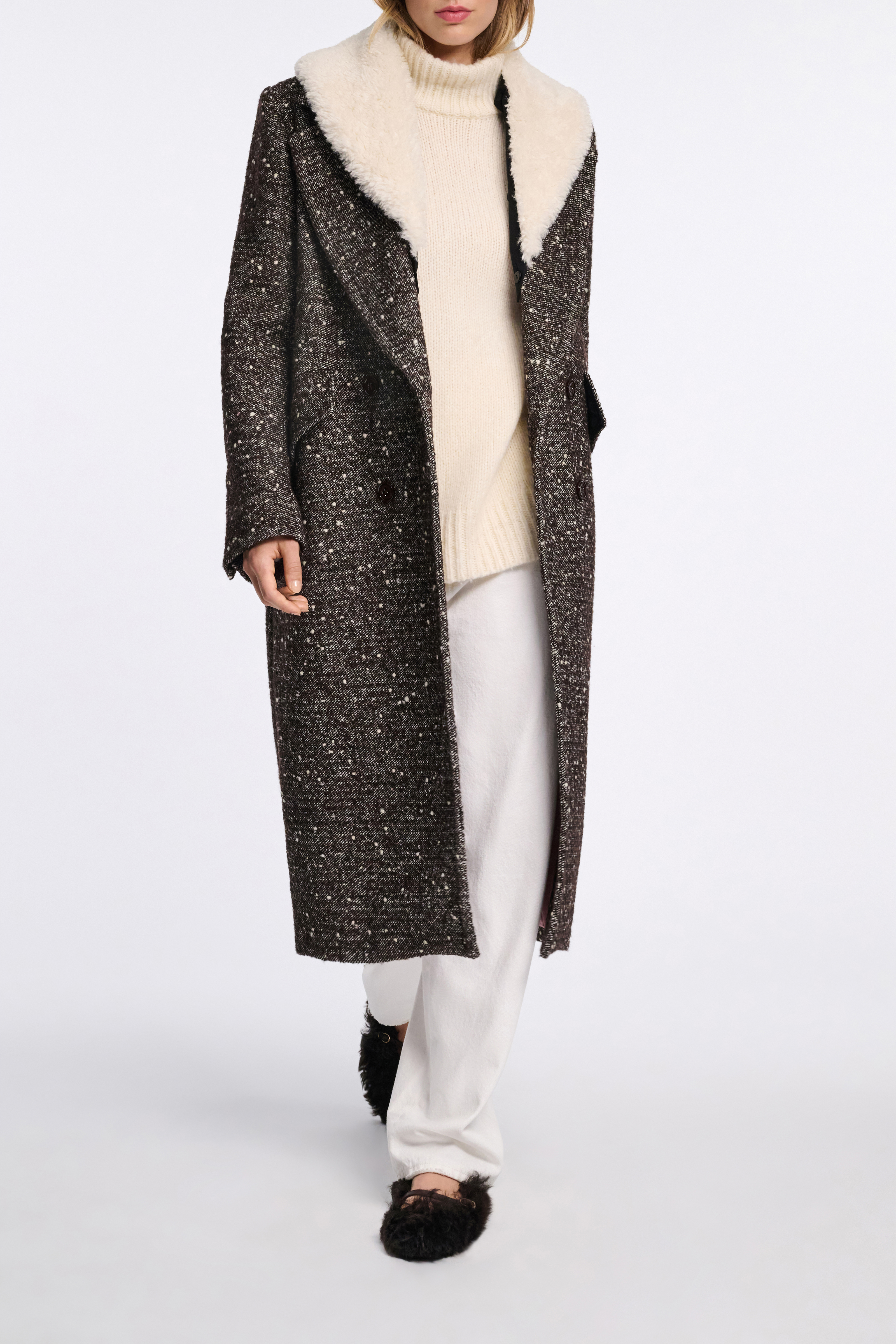 DOROTHEE SCHUMACHER 20AW ダブル コート STRIPED COMFORT coat | Dorothee Schumacher
