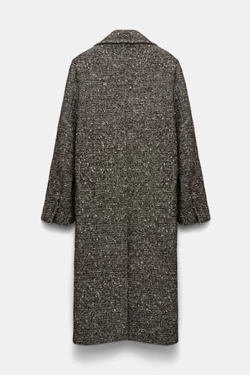 Dorothee Schumacher Wool-mix coat with removable faux fur collar chocolate tweed