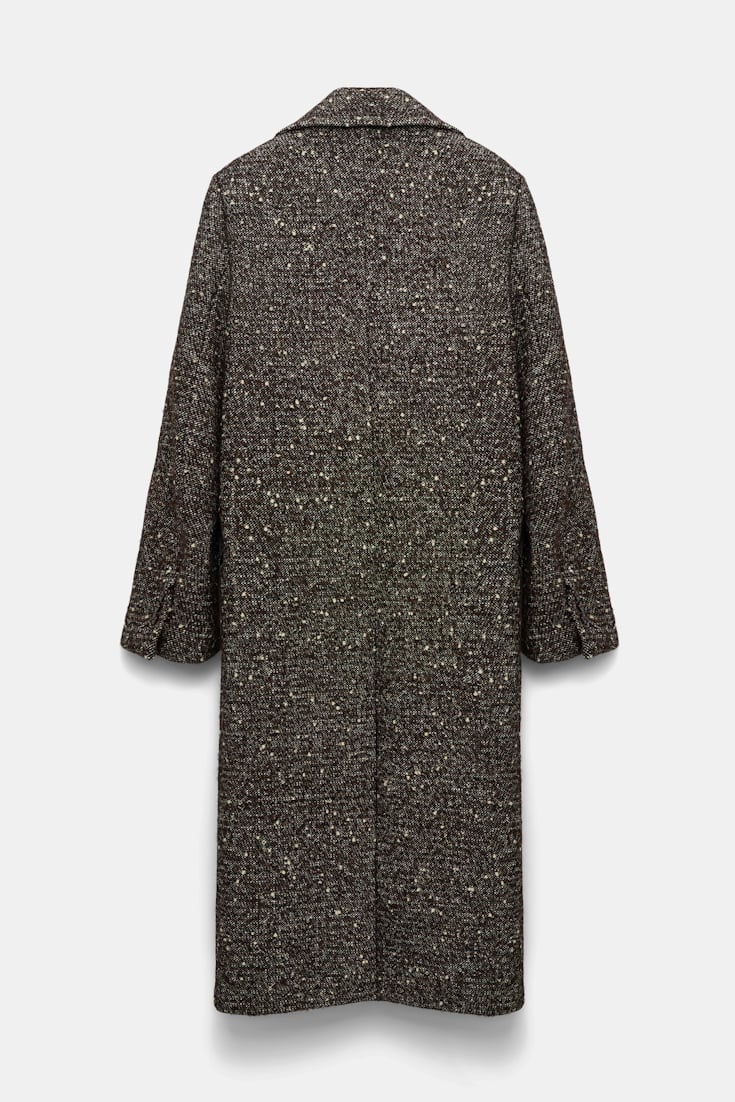Dorothee Schumacher Wool-mix coat with removable faux fur collar chocolate tweed