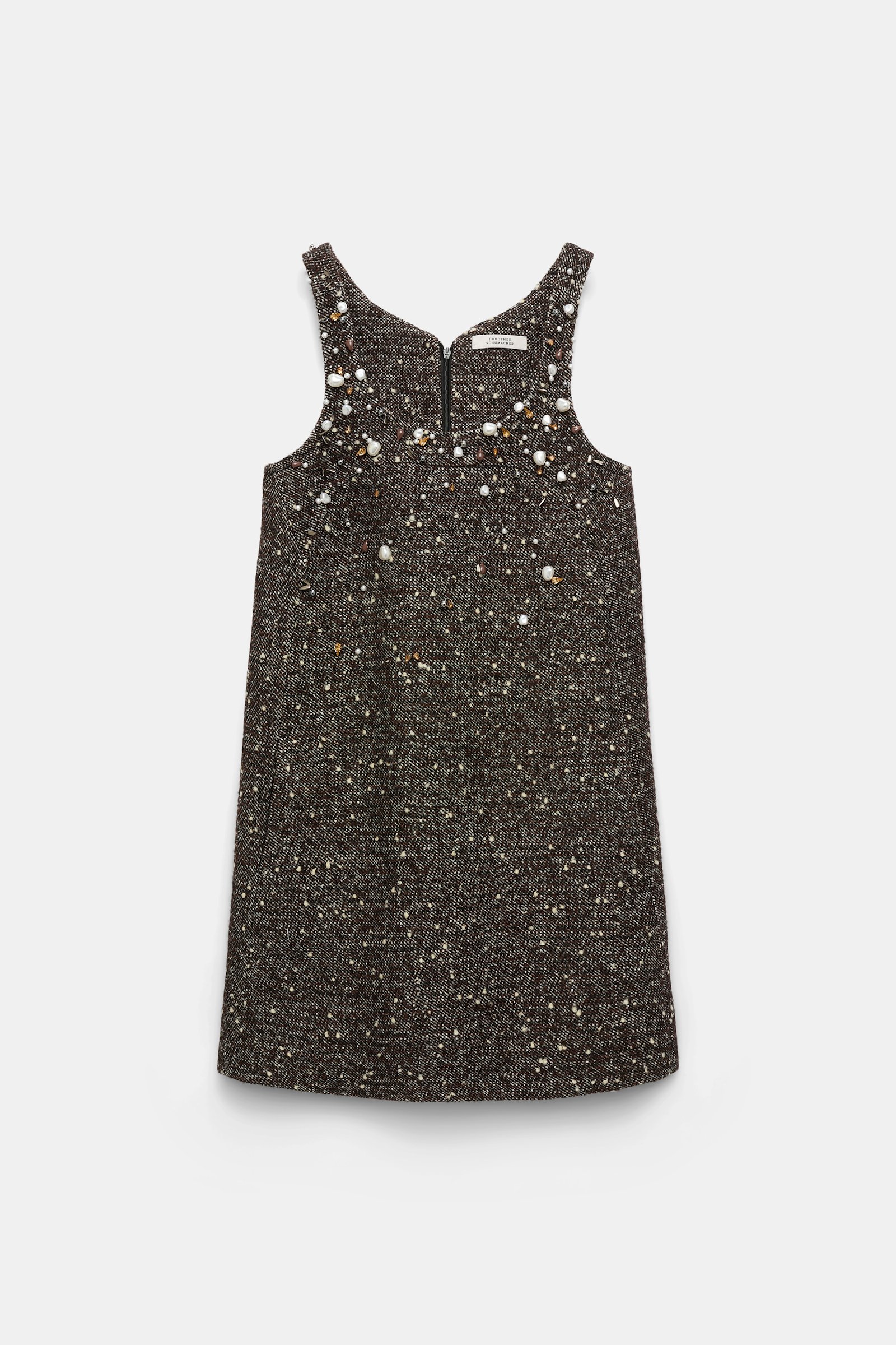 Dorothee Schumacher Handbesticktes Shift Dress chocolate tweed