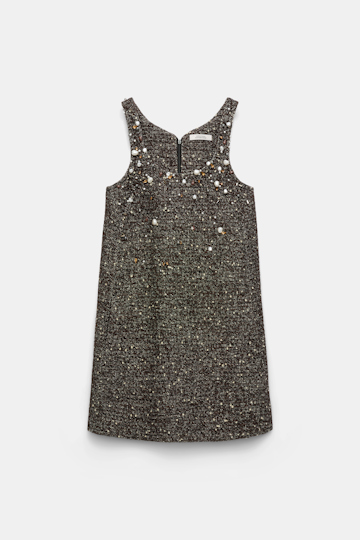 Dorothee Schumacher Handbesticktes Shift Dress chocolate tweed