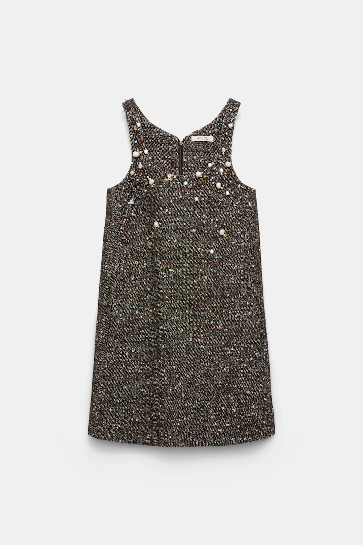 Dorothee Schumacher Handbesticktes Shift Dress chocolate tweed
