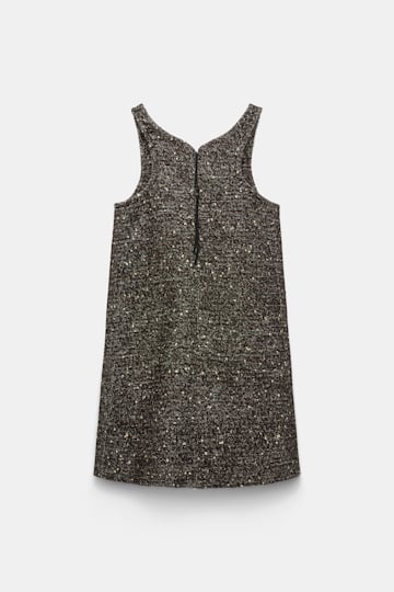 Dorothee Schumacher Embellished A-line dress chocolate tweed