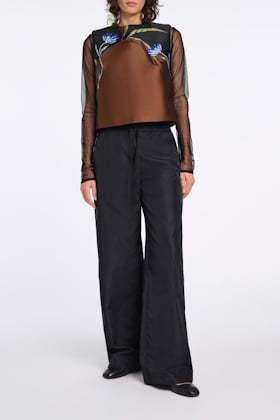 LACE ENCHANTMENT shirt Dorothee Schumacher T-Blouse aus Tüll black ecru