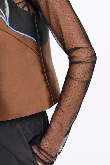 Dorothee Schumacher T-Blouse aus Tüll black ecru