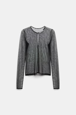 Dorothee Schumacher T-Blouse aus Tüll black ecru