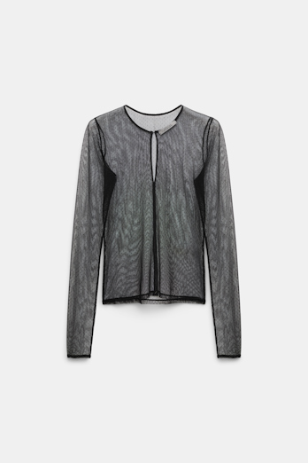 Dorothee Schumacher T-Blouse aus Tüll black ecru
