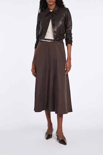 Dorothee Schumacher Leather mini blouson jacket black chocolate