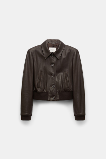 Dorothee Schumacher Mini-Lederblouson black chocolate