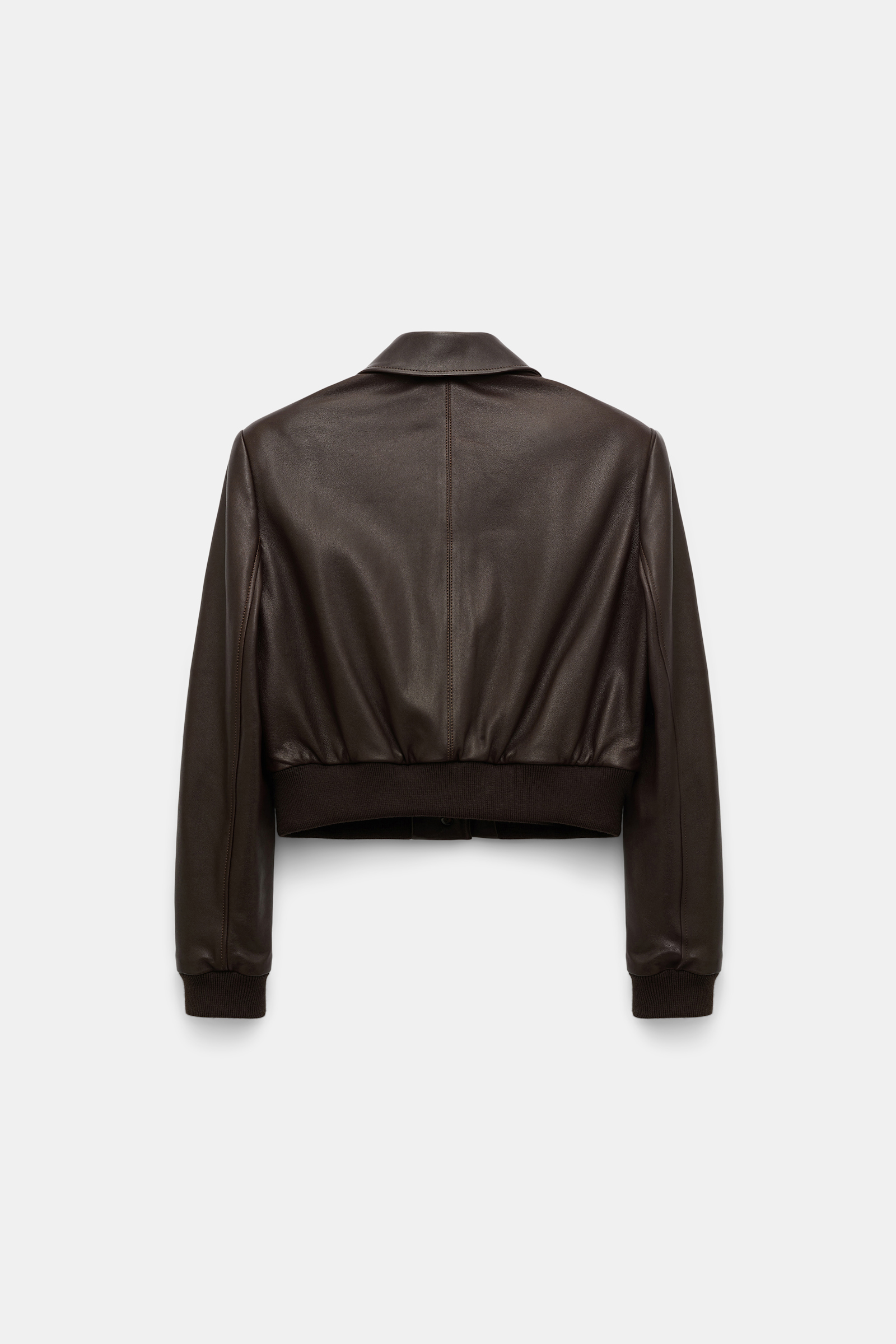 Dorothee Schumacher Leather mini blouson jacket black chocolate
