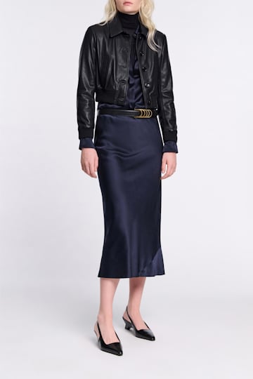 Dorothee Schumacher Leather mini blouson jacket pure black