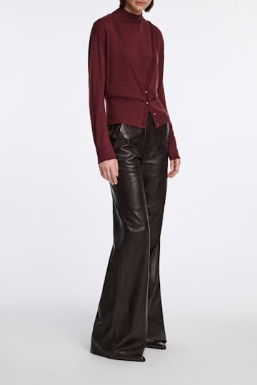 Dorothee Schumacher Flared leather pants black chocolate