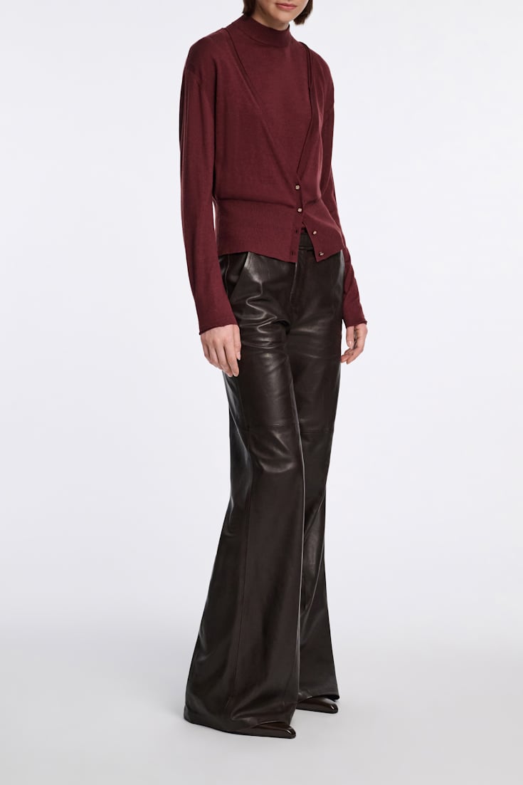 Dorothee Schumacher Flared leather pants black chocolate