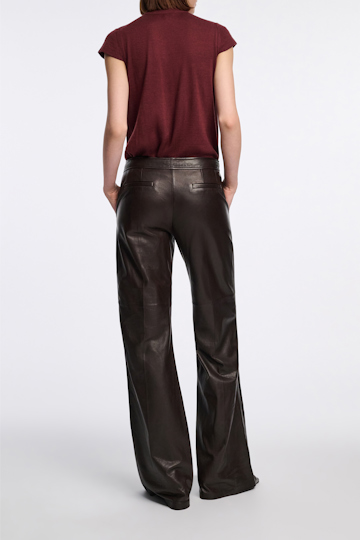 Dorothee Schumacher Flared leather pants black chocolate