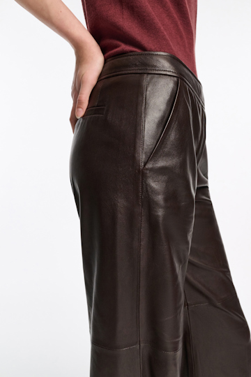 Dorothee Schumacher Flared leather pants black chocolate