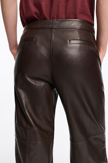 Dorothee Schumacher Flared leather pants black chocolate