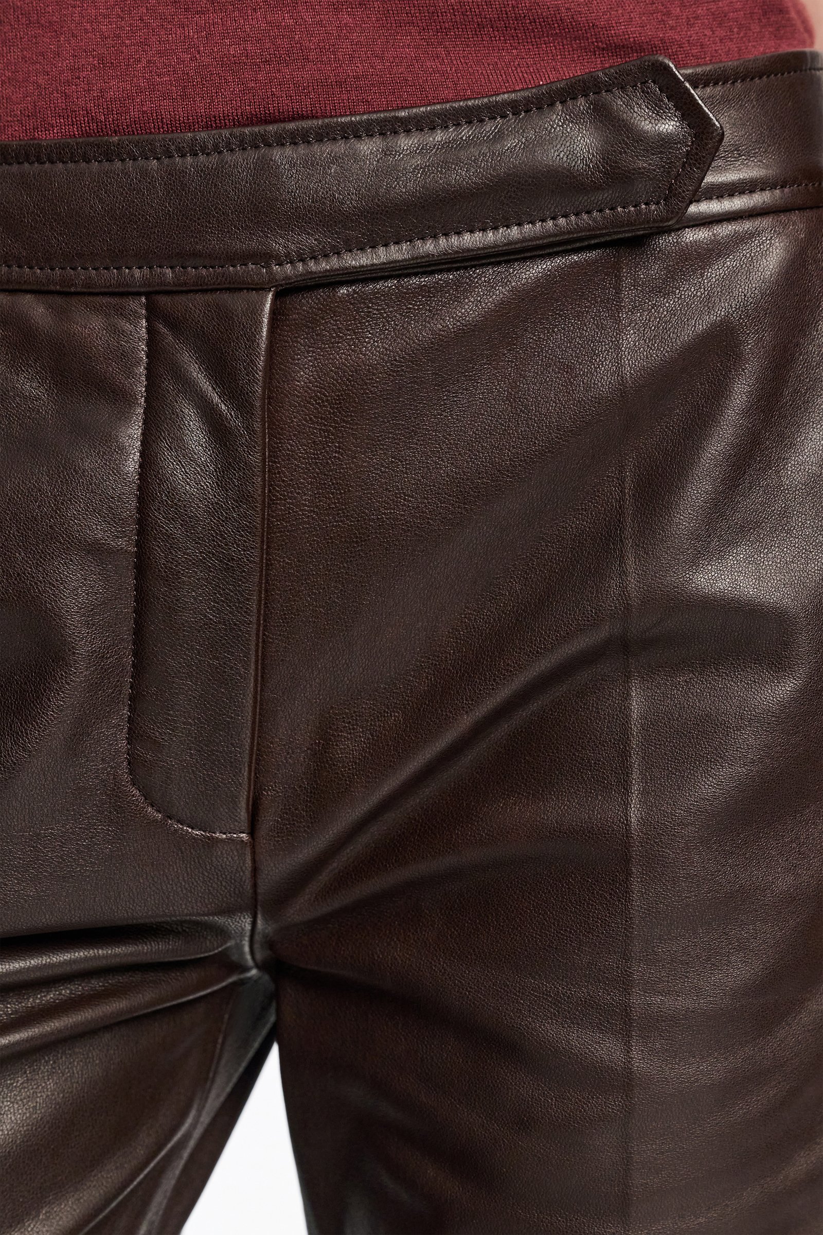 Dorothee Schumacher Flared leather pants black chocolate