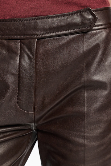 Dorothee Schumacher Flared leather pants black chocolate