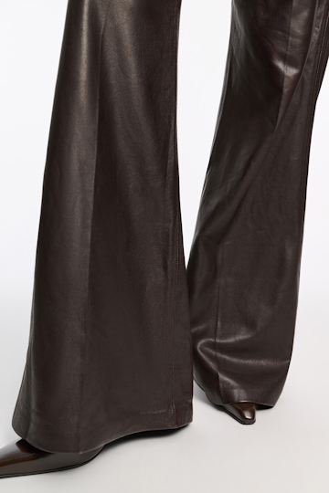 Dorothee Schumacher Flared leather pants black chocolate