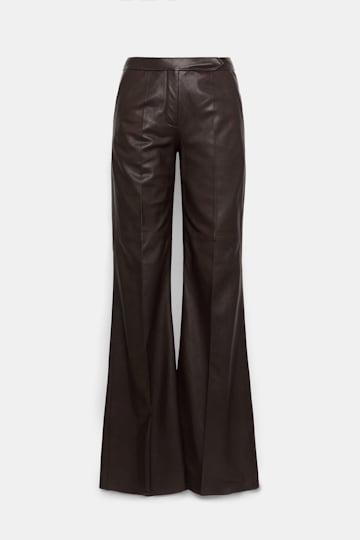Dorothee Schumacher Flared leather pants black chocolate