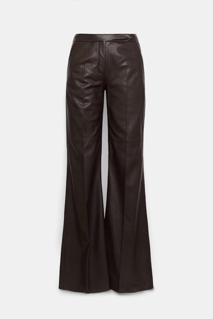 Dorothee Schumacher Flared leather pants black chocolate
