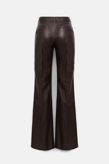 Dorothee Schumacher Flared leather pants black chocolate