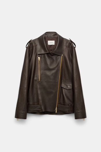 Dorothee Schumacher Bikerjacke aus Nappaleder black chocolate