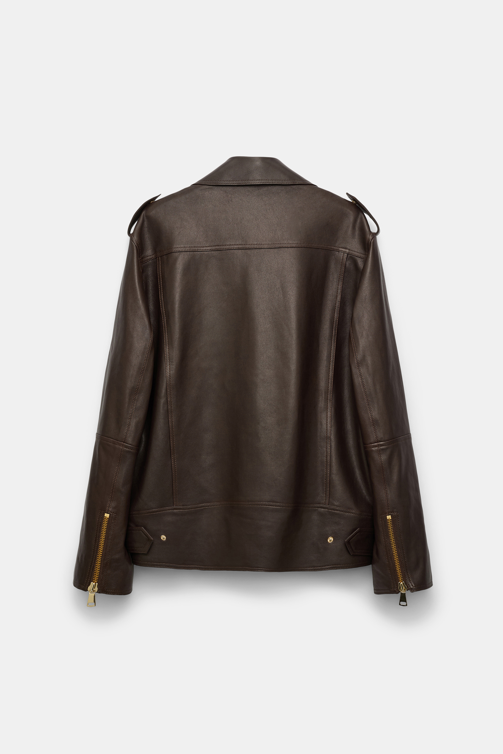Dorothee Schumacher Nappa leather biker jacket black chocolate