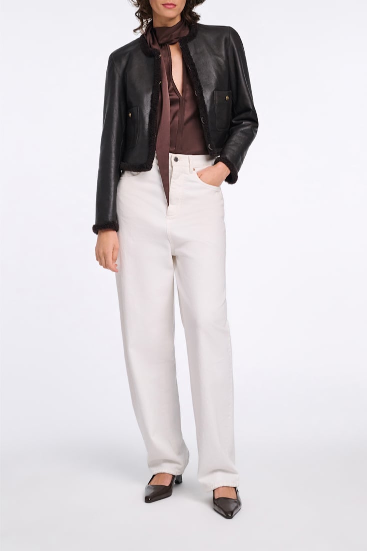 Dorothee Schumacher Reversible shearling jacket black chocolate
