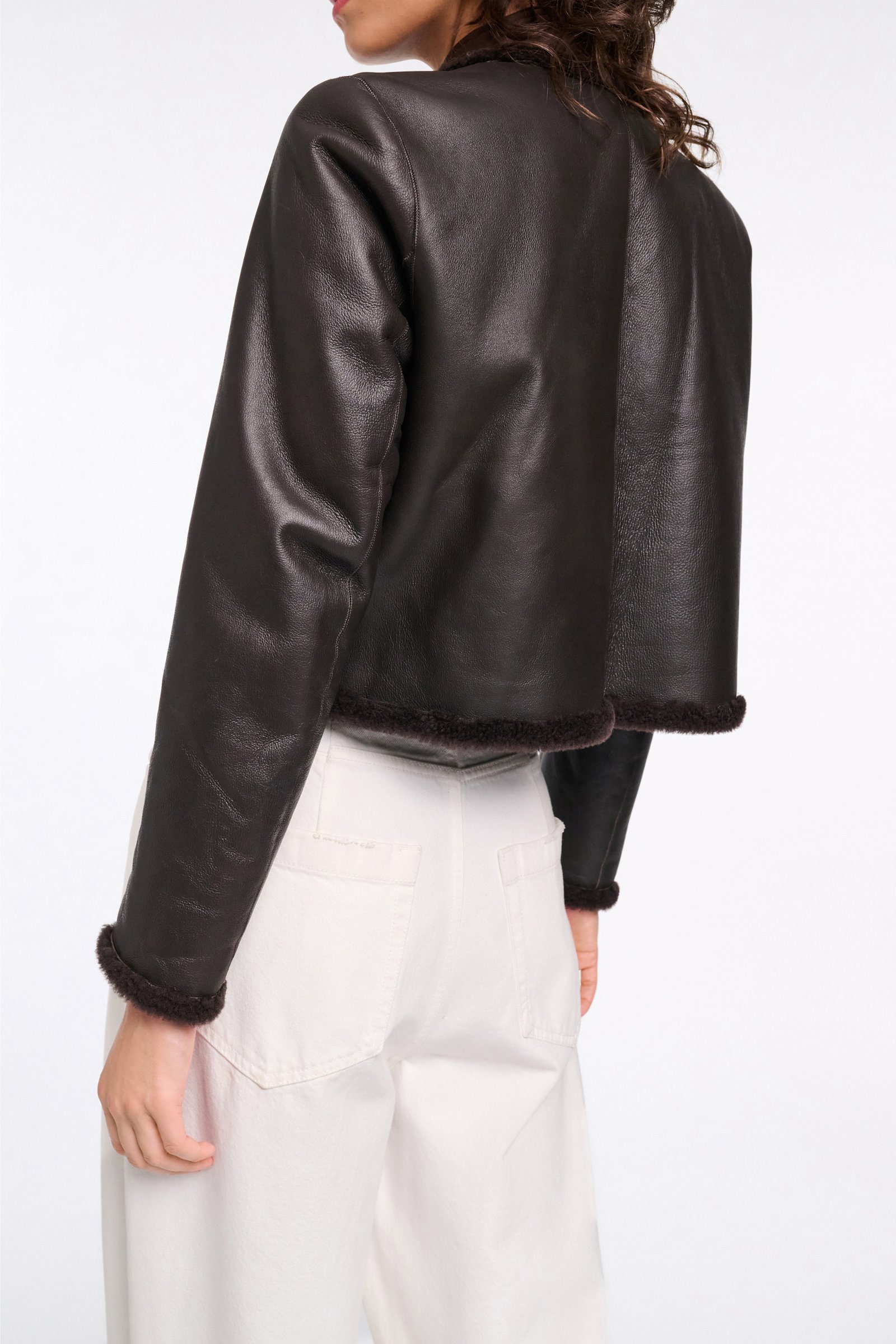 Dorothee Schumacher Reversible shearling jacket black chocolate