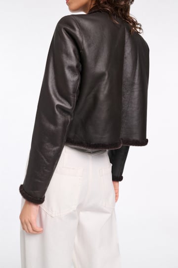 Dorothee Schumacher Reversible shearling jacket black chocolate