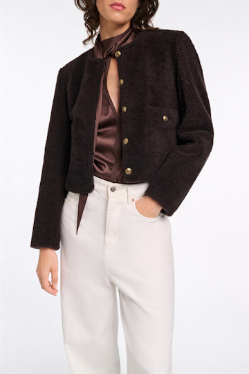 Dorothee Schumacher Reversible shearling jacket black chocolate