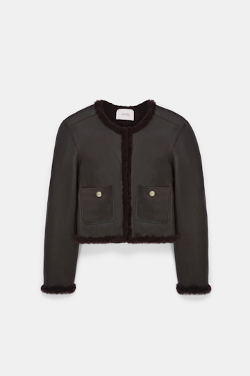 Dorothee Schumacher Shearling Wendejacke black chocolate