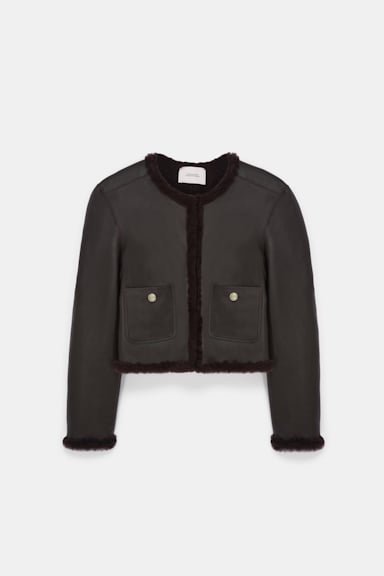 Dorothee Schumacher Shearling Wendejacke black chocolate