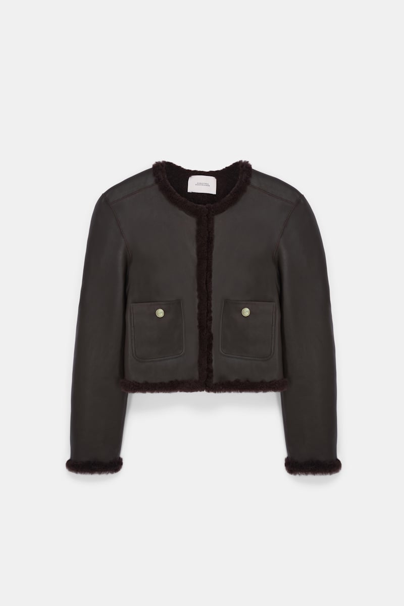 Dorothee Schumacher Reversible Shearling Jacket In Black