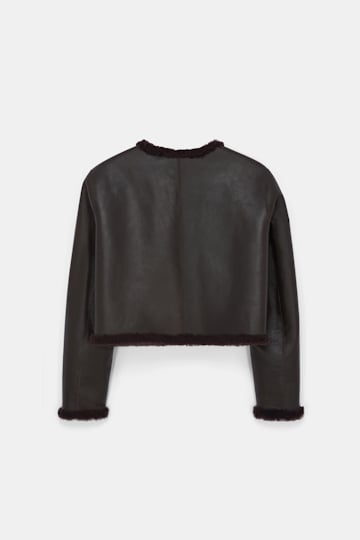 Dorothee Schumacher Reversible shearling jacket black chocolate