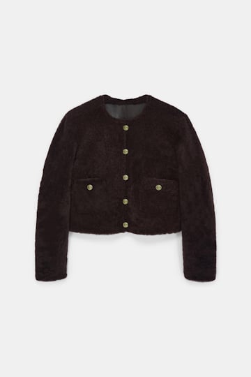 Dorothee Schumacher Reversible shearling jacket black chocolate