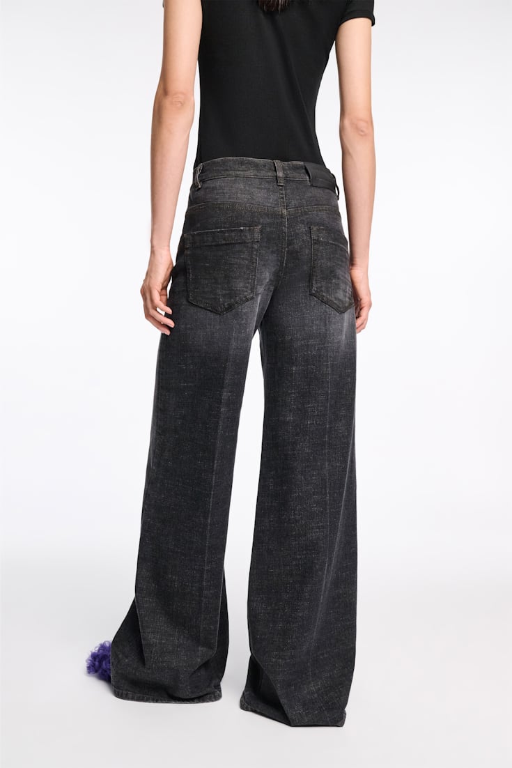 Dorothee Schumacher Long, wide leg jeans stone black denim