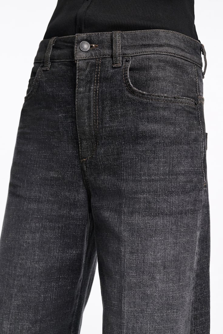 Dorothee Schumacher Long, wide leg jeans stone black denim