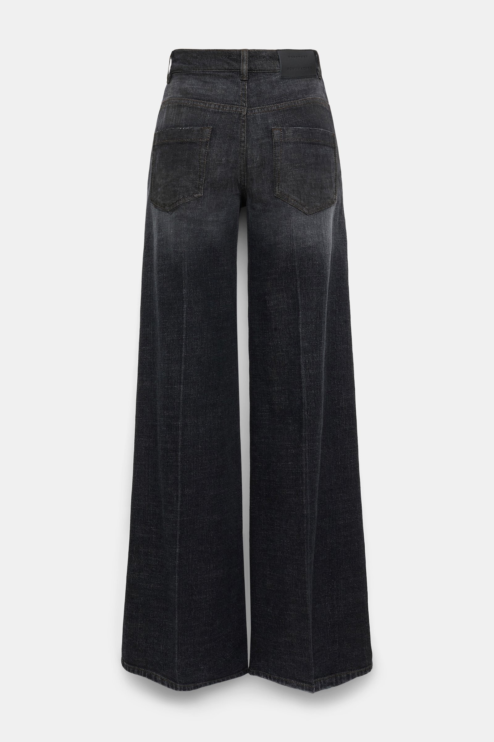 Dorothee Schumacher Long, wide leg jeans stone black denim