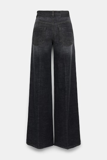 Dorothee Schumacher Long, wide leg jeans stone black denim