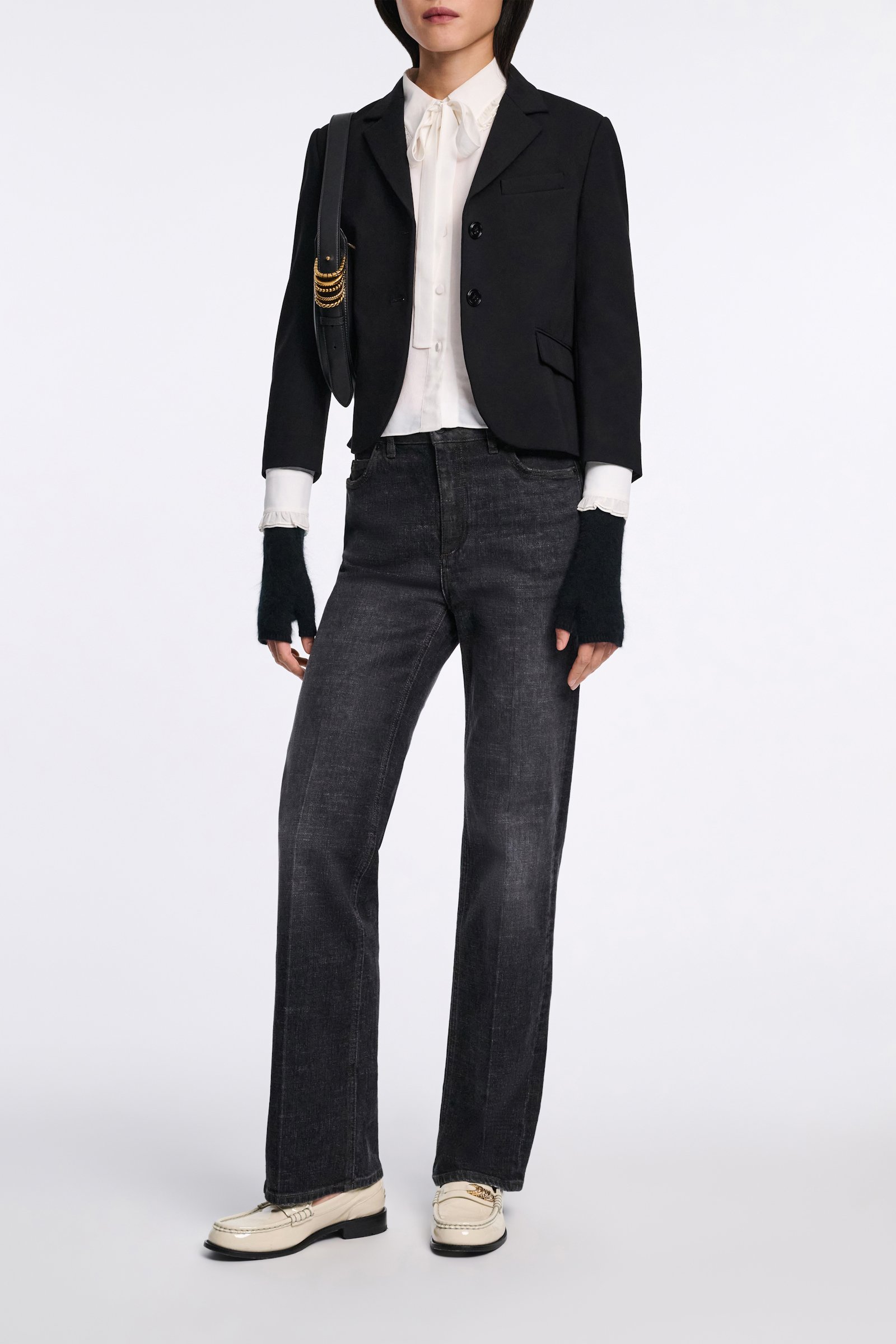 Dorothee Schumacher Long, straight leg jeans stone black denim