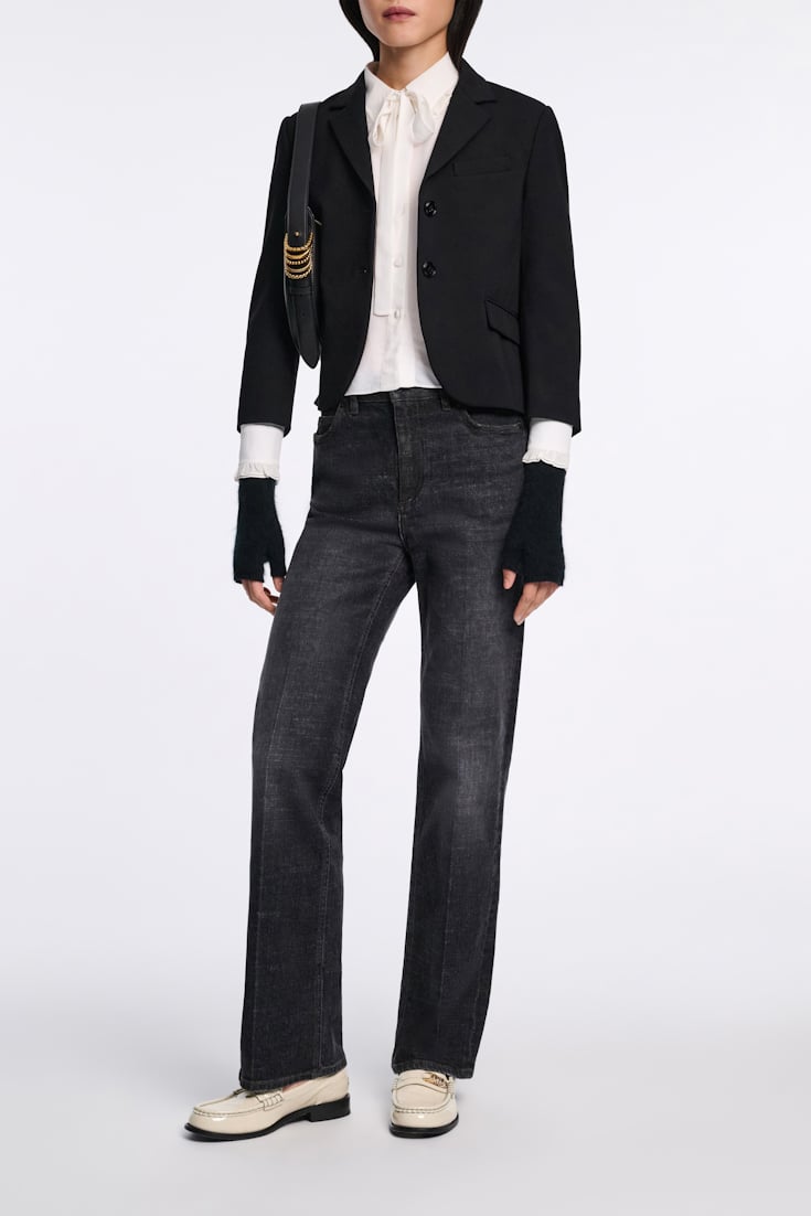 Dorothee Schumacher Long, straight leg jeans stone black denim