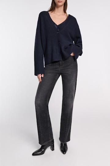Dorothee Schumacher Long, straight leg jeans stone black denim