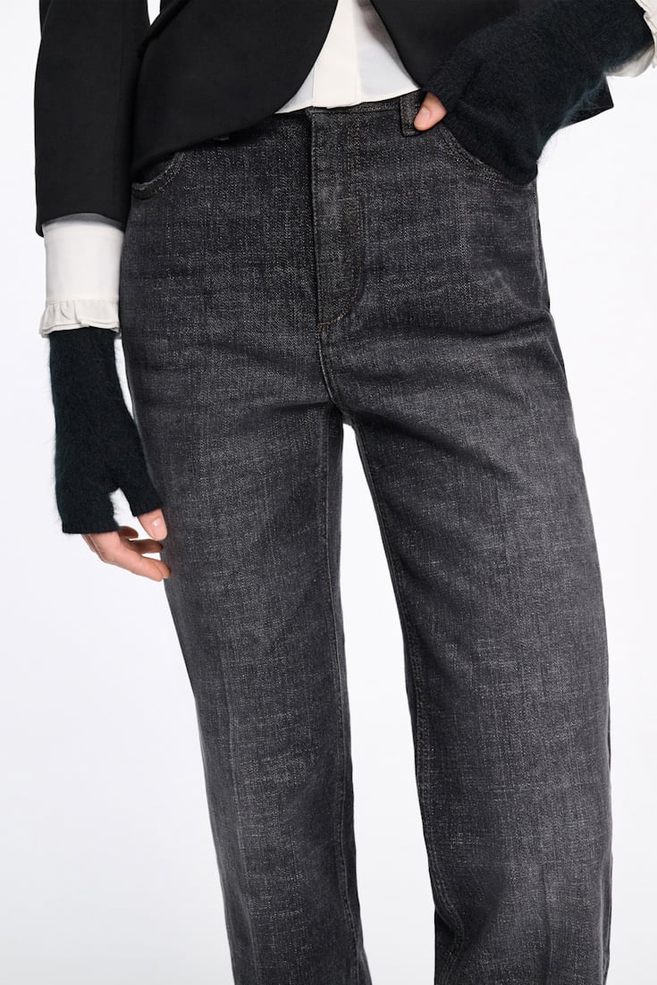 Dorothee Schumacher Long, straight leg jeans stone black denim