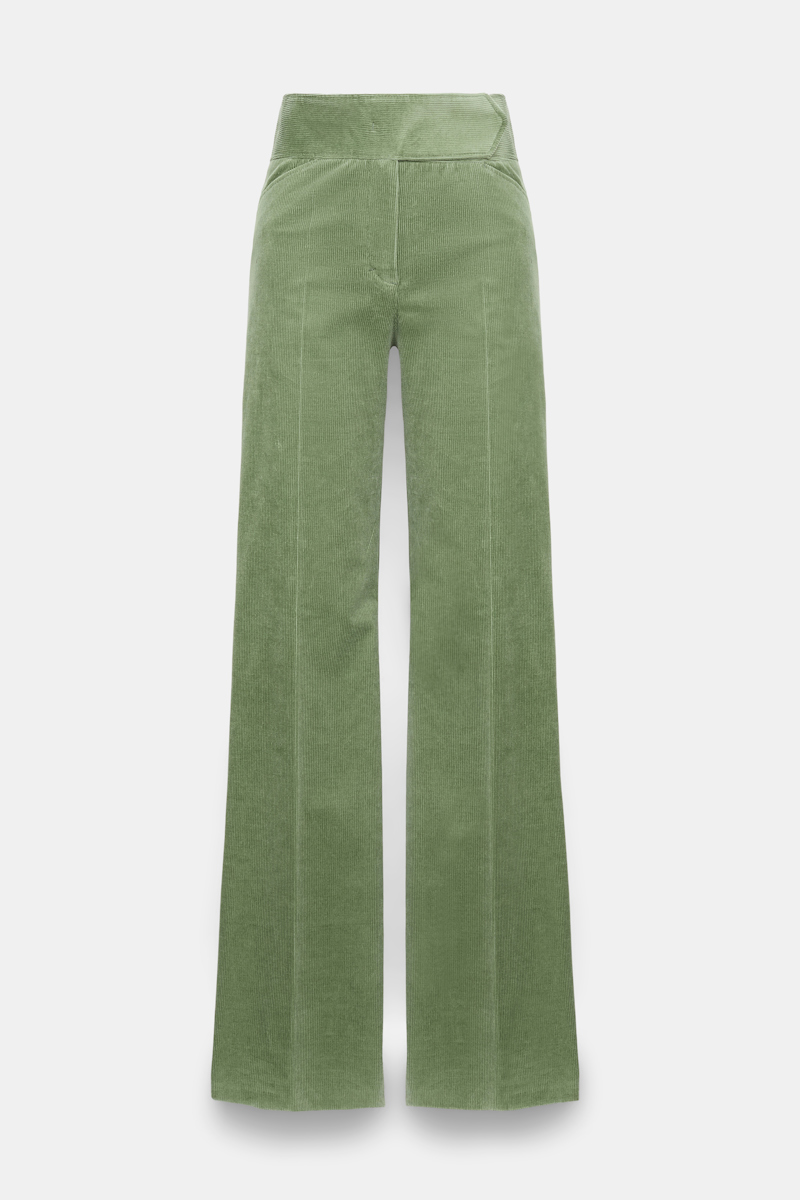 Dorothee Schumacher Flared Corduroy Pants In Green