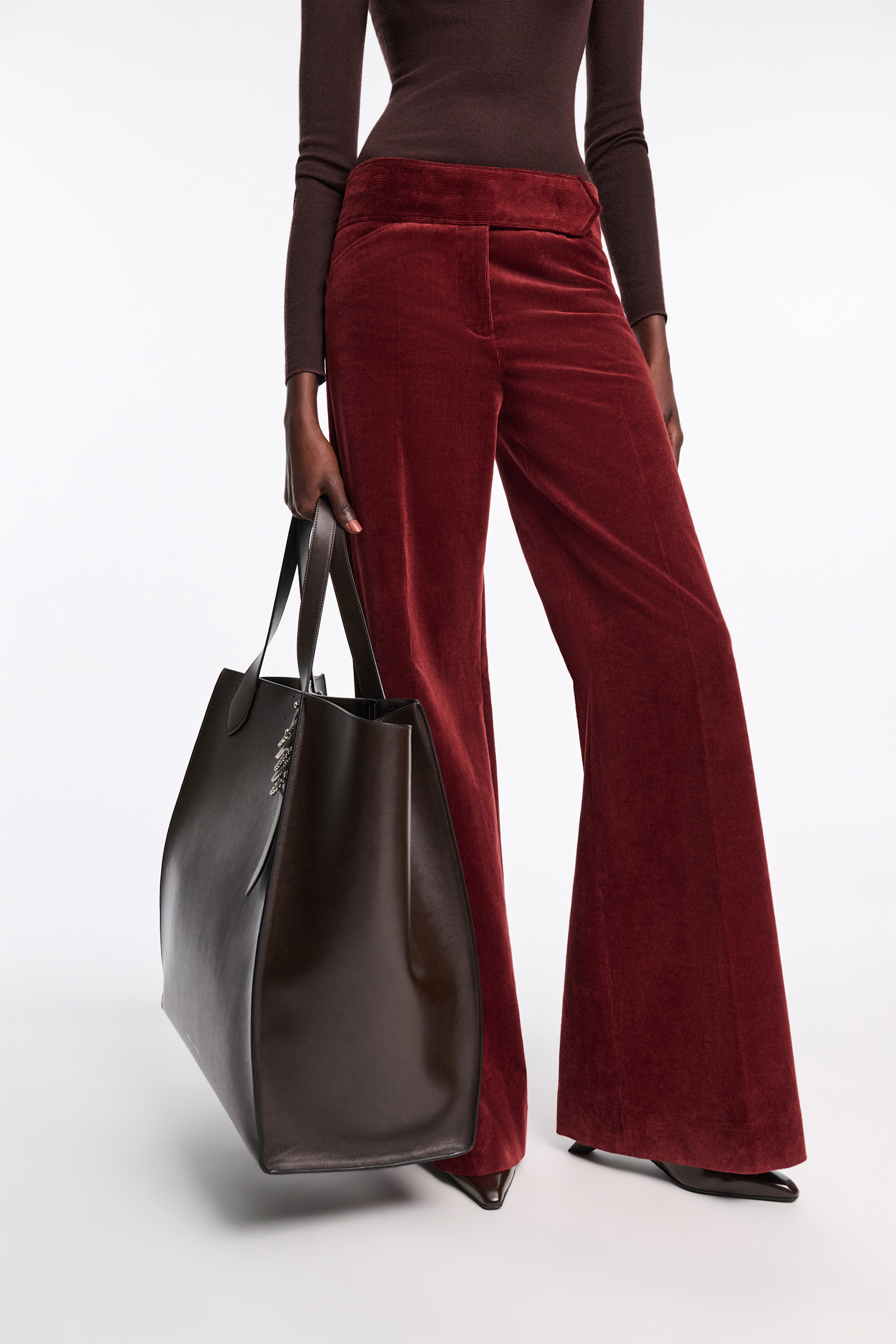 Dorothee Schumacher Flared corduroy pants maroon